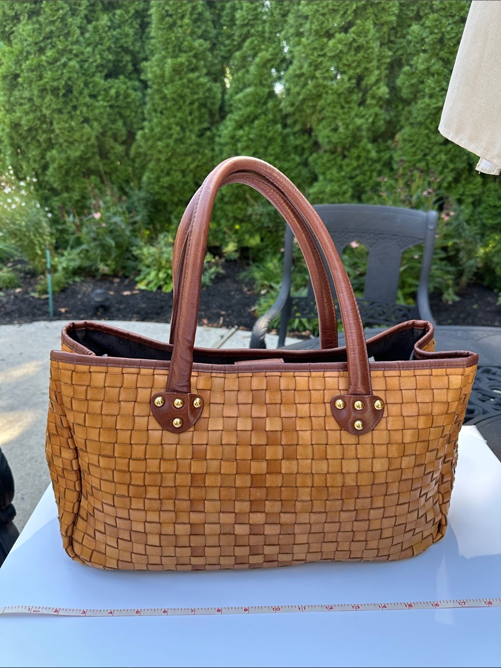 Woven Tan Leather Tote Handbag - Bloomingdale’s